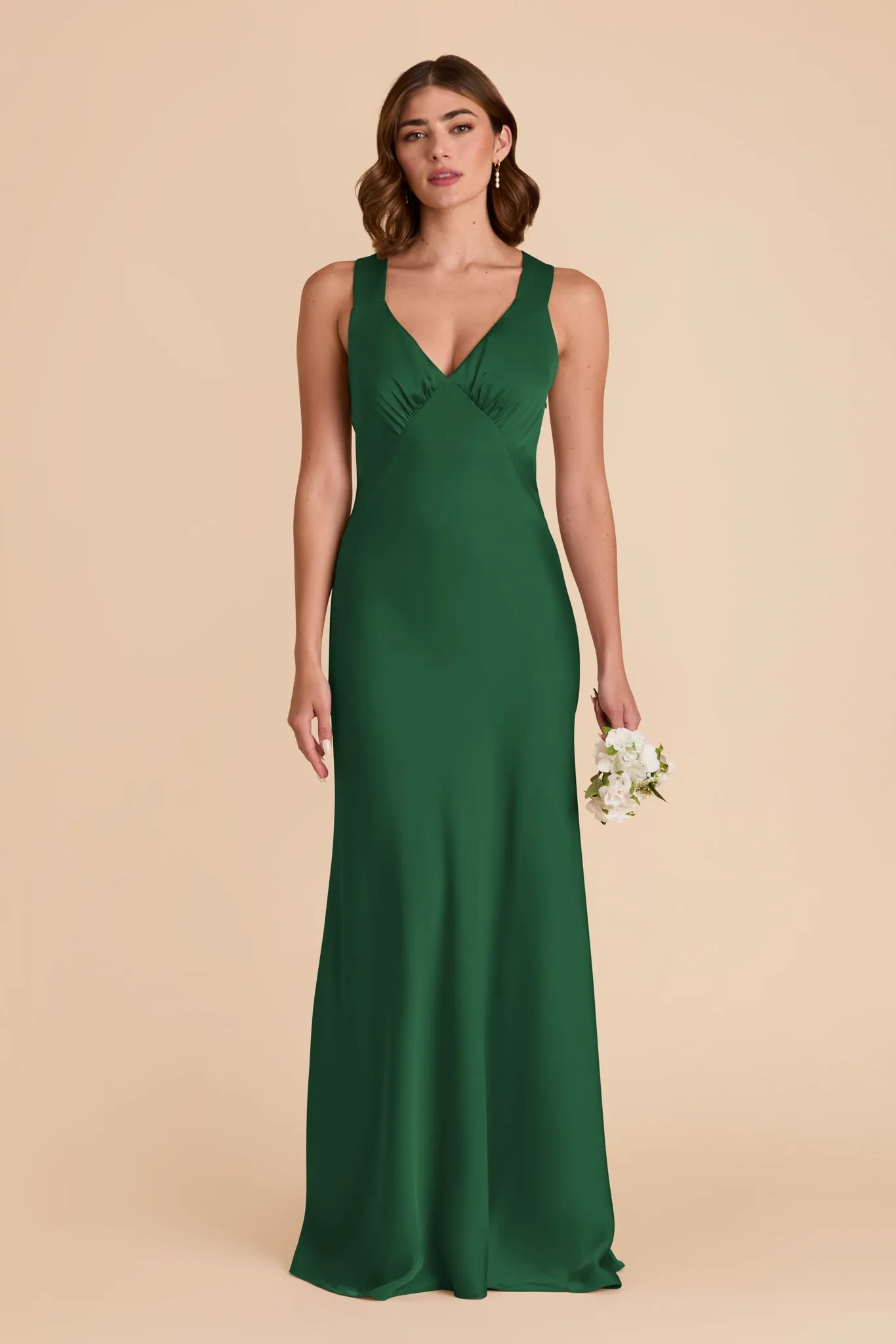 Veronica Matte Satin Dress - Forest Green sold by Birdy Grey product image thumbnail 3
