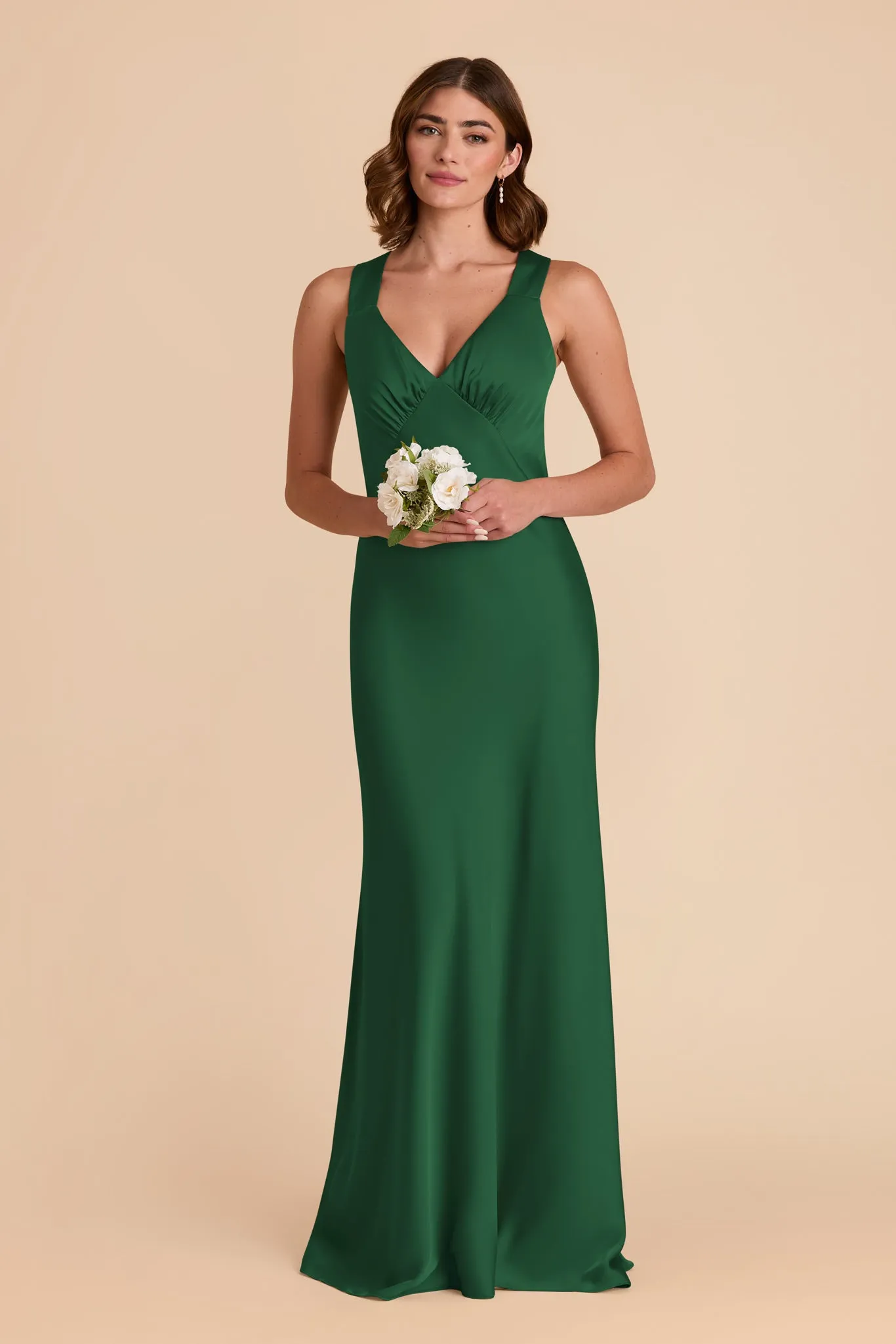 Veronica Matte Satin Dress - Forest Green sold by Birdy Grey