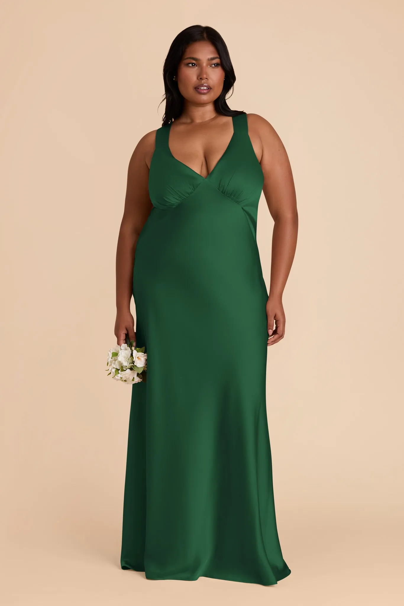 Veronica Matte Satin Dress - Forest Green sold by Birdy Grey product image thumbnail 2
