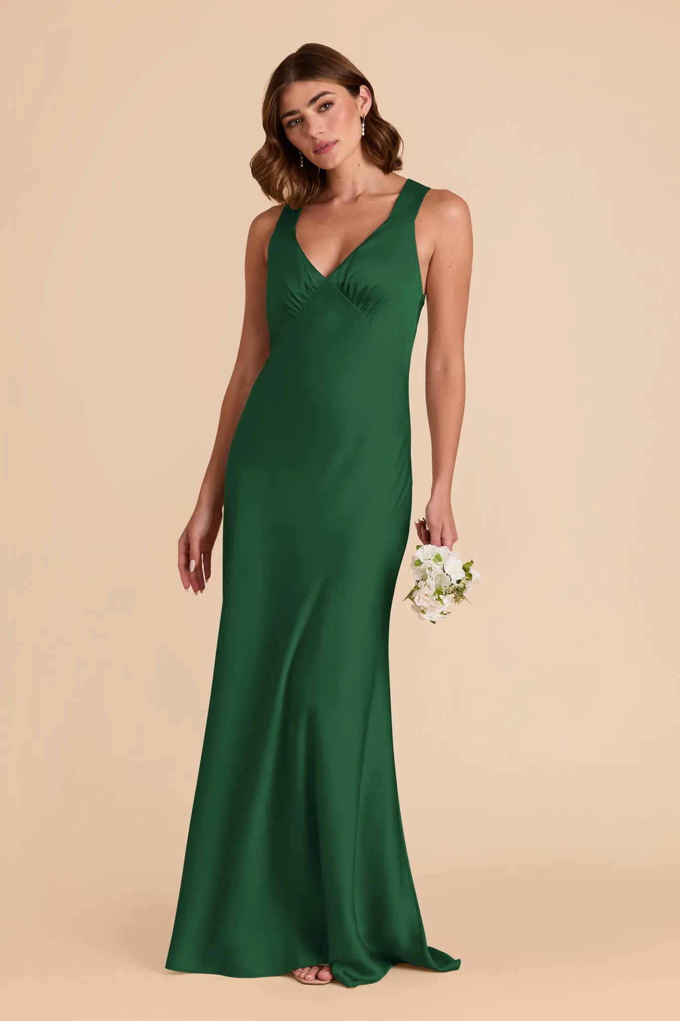 Veronica Matte Satin Dress - Forest Green sold by Birdy Grey product image thumbnail 4