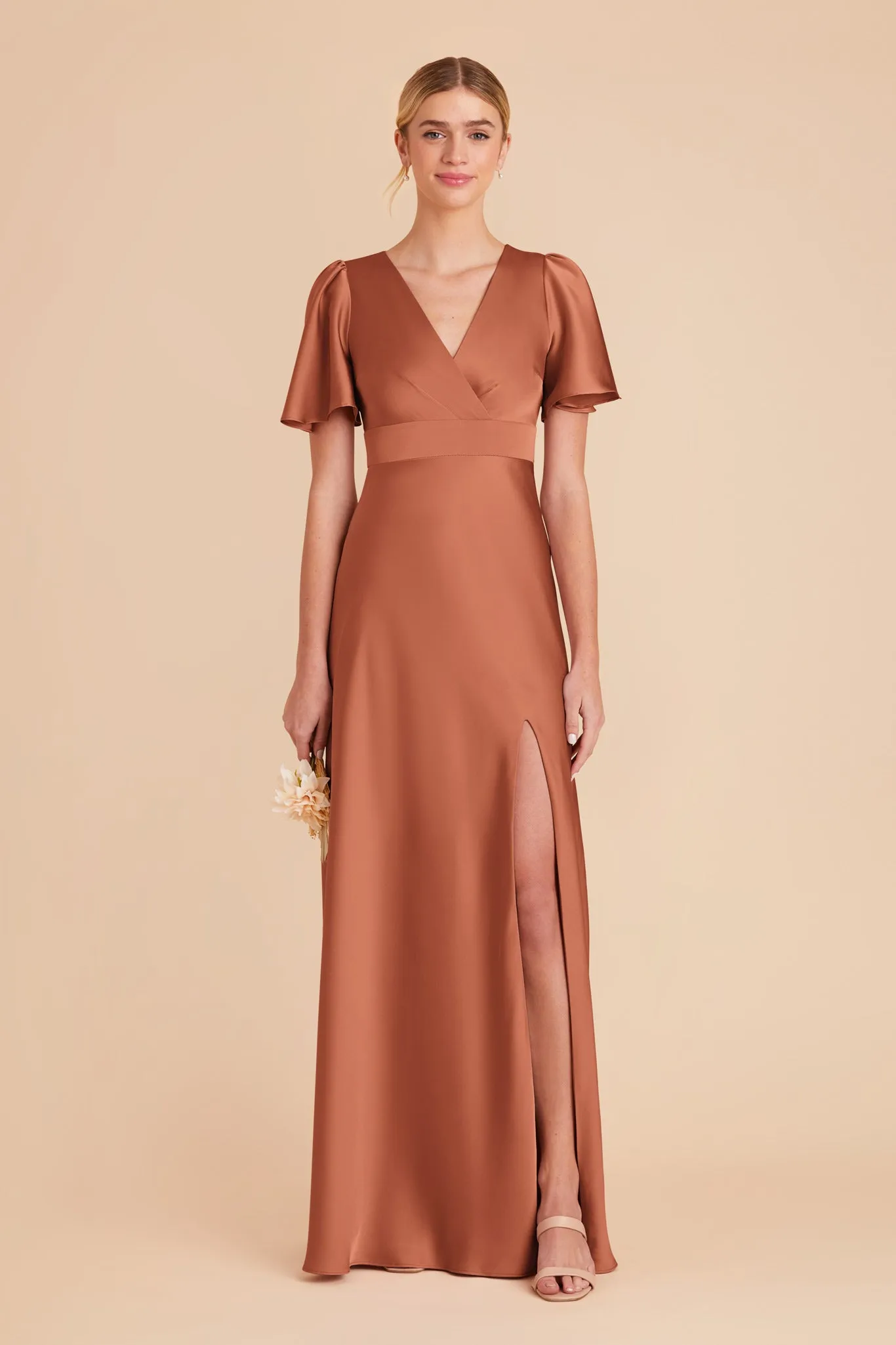 Marni Matte Satin Dress - Terracotta sold by Birdy Grey