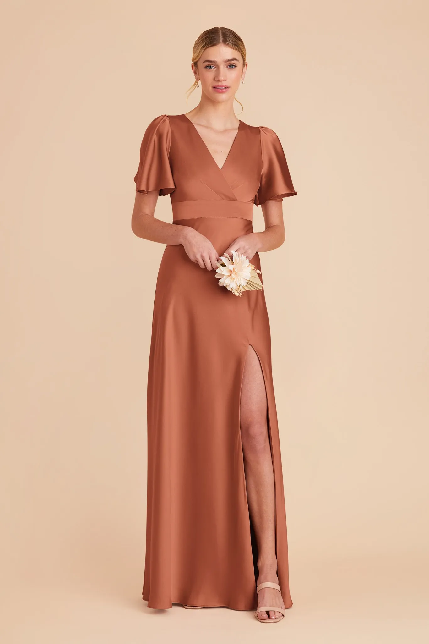Marni Matte Satin Dress - Terracotta sold by Birdy Grey product image thumbnail 3