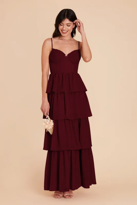Lola Chiffon Dress - Cabernet sold by Birdy Grey