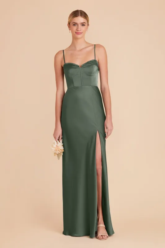 Jessica Matte Satin Dress - Eucalyptus sold by Birdy Grey