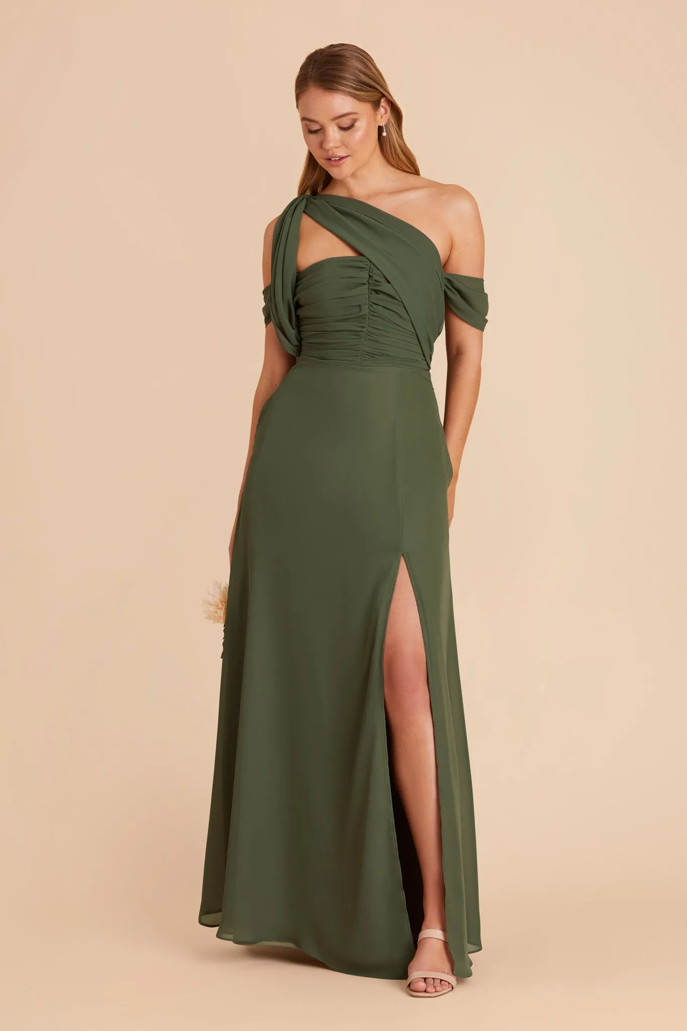 Cara Chiffon Dress - Olive sold by Birdy Grey product image thumbnail 5