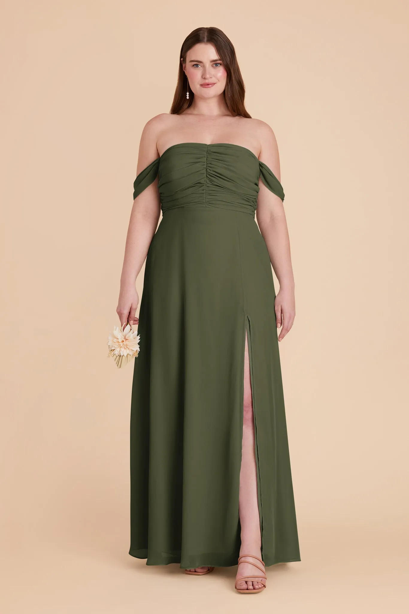 Cara Chiffon Dress - Olive sold by Birdy Grey product image thumbnail 2