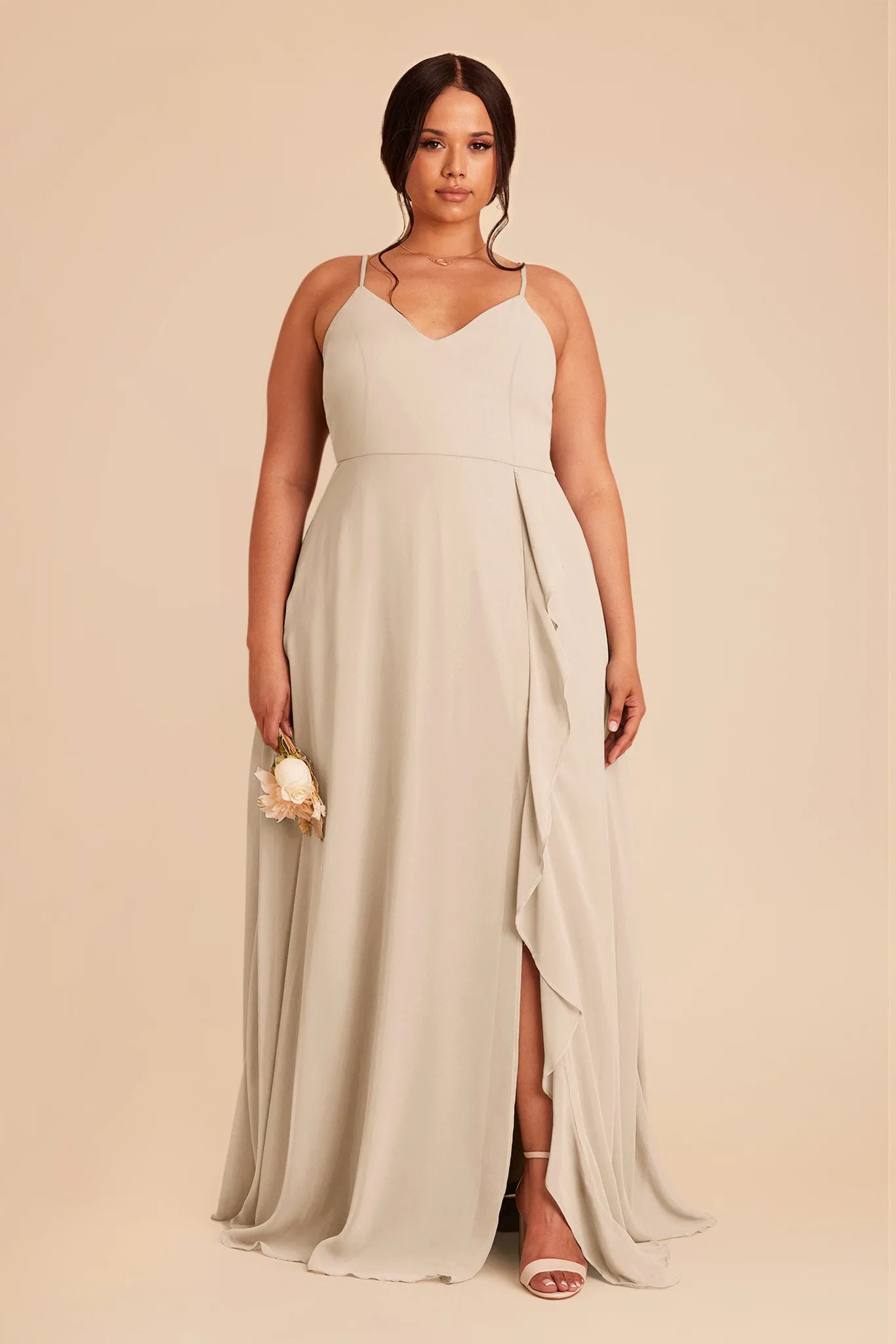 Theresa Chiffon Dress - Neutral Champagne sold by Birdy Grey product image thumbnail 2
