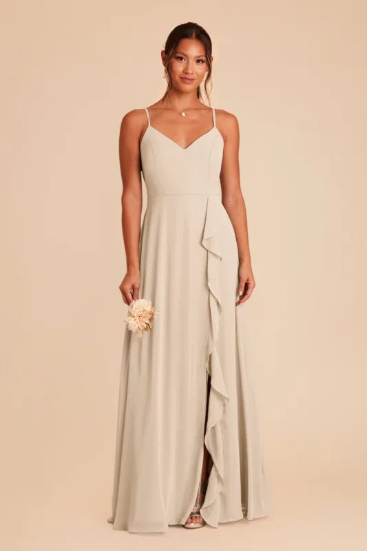 Theresa Chiffon Dress - Neutral Champagne sold by Birdy Grey