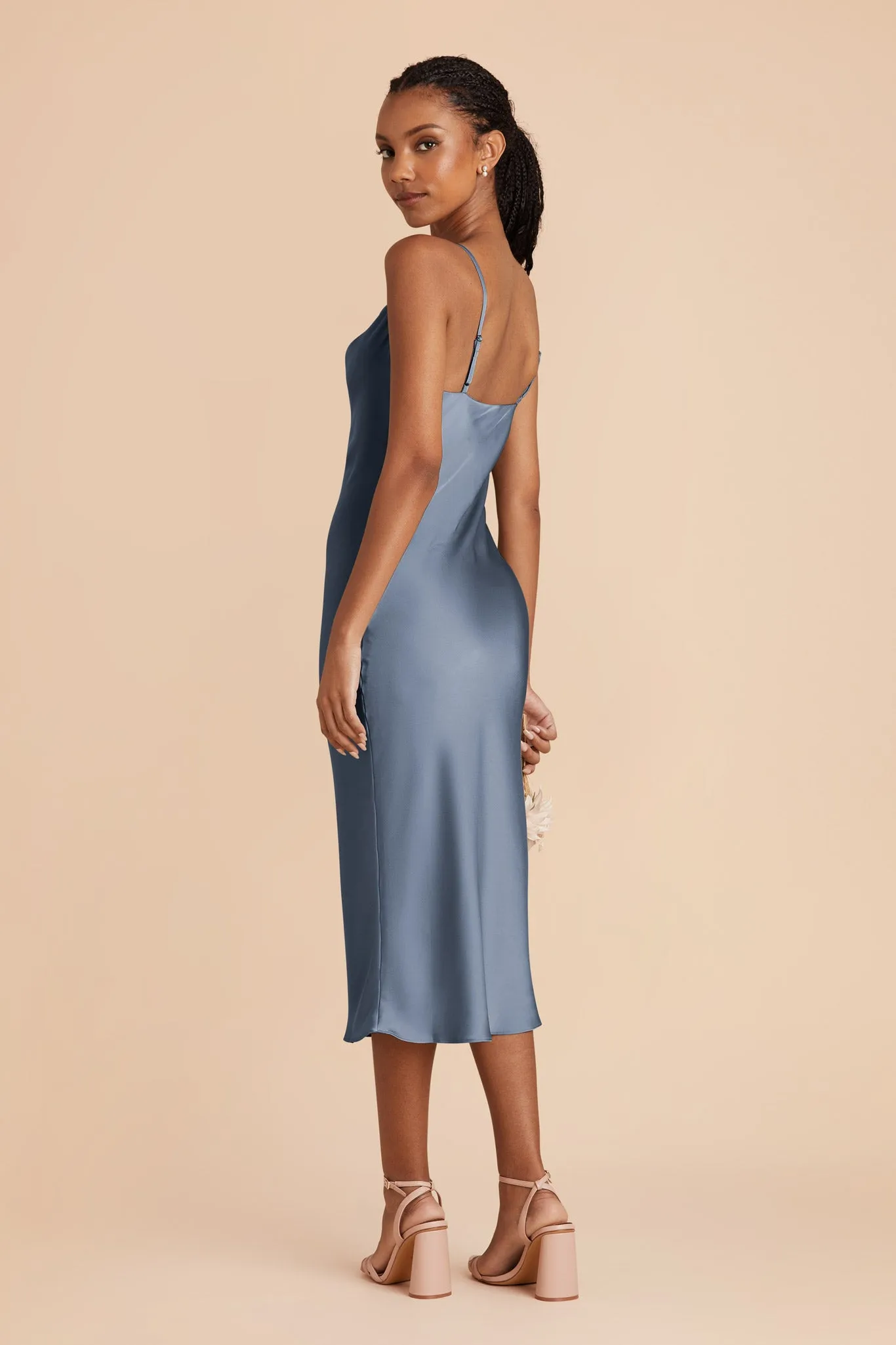 Lisa Matte Satin Midi Dress - French Blue sold by Birdy Grey product image thumbnail 4