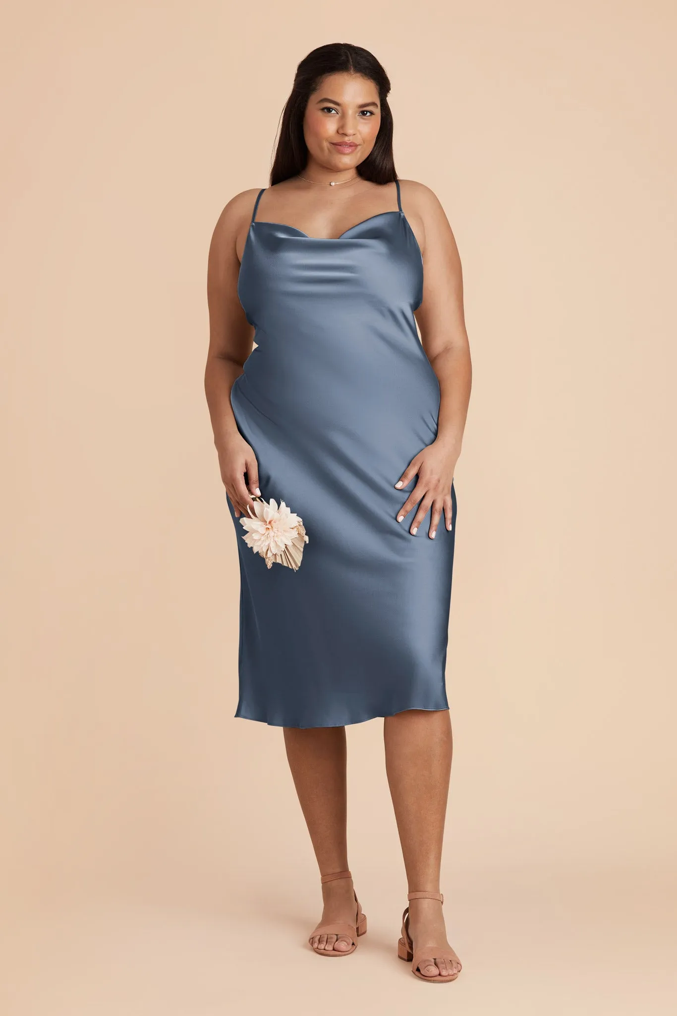 Lisa Matte Satin Midi Dress - French Blue sold by Birdy Grey product image thumbnail 2