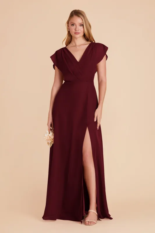 Violet Chiffon Dress - Cabernet sold by Birdy Grey