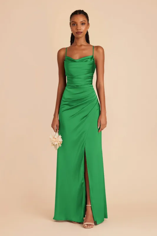 Lydia Matte Satin Dress - Kelly Green sold by Birdy Grey