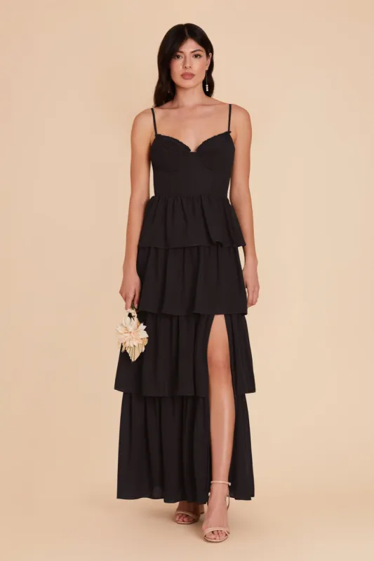 Lola Chiffon Dress - Black sold by Birdy Grey