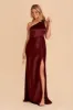 Kira Shiny Satin Dress - Cabernet sold by Birdy Grey