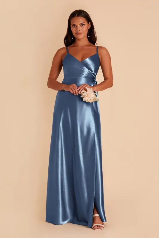 Cindy Shiny Satin Dress - Twilight sold by Birdy Grey