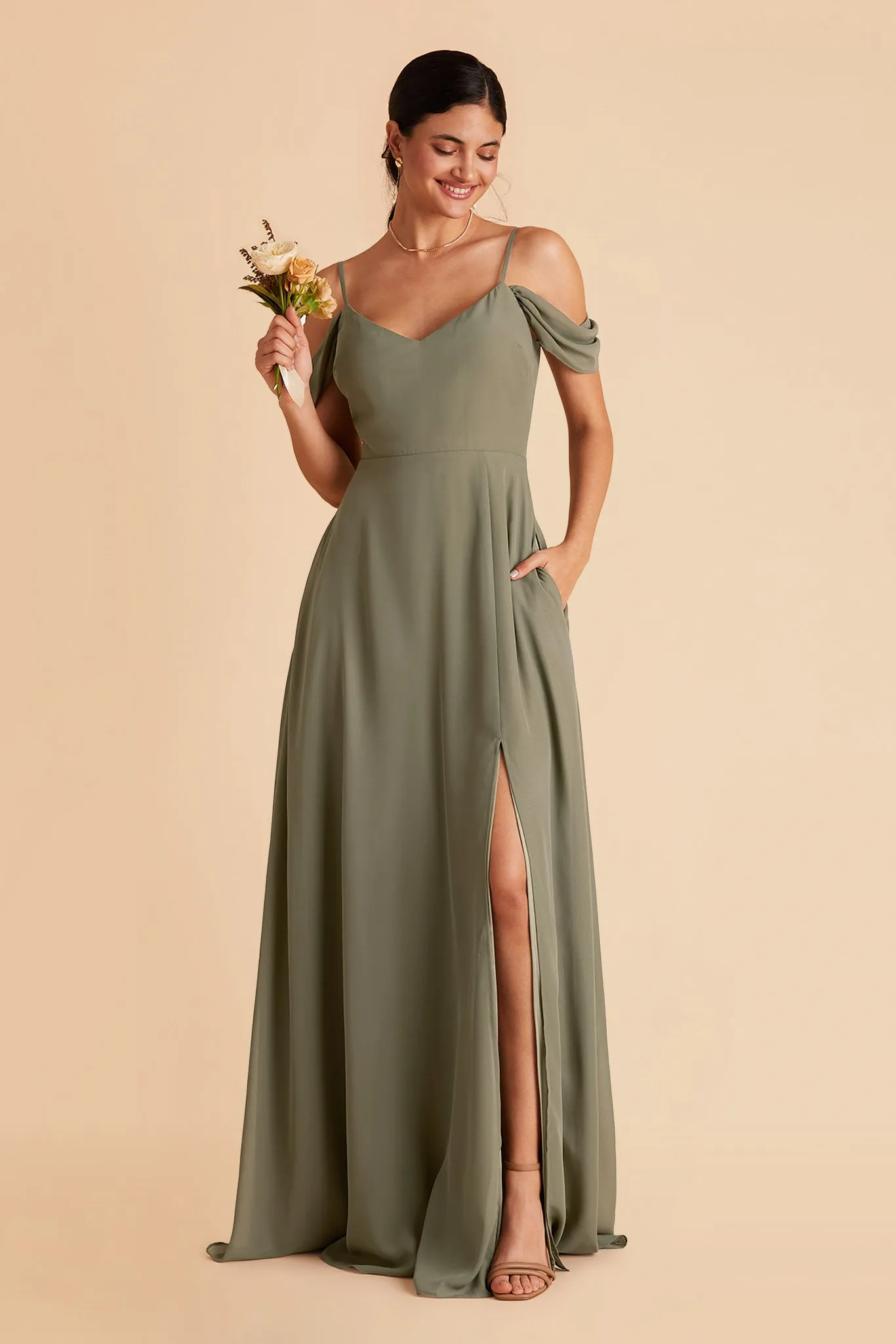 Devin Convertible Dress - Moss Green sold by Birdy Grey