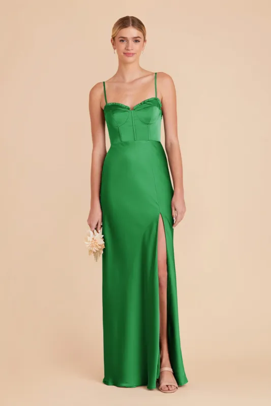 Jessica Matte Satin Dress - Kelly Green sold by Birdy Grey
