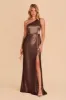 Kira Shiny Satin Dress - Chocolate Brown sold by Birdy Grey