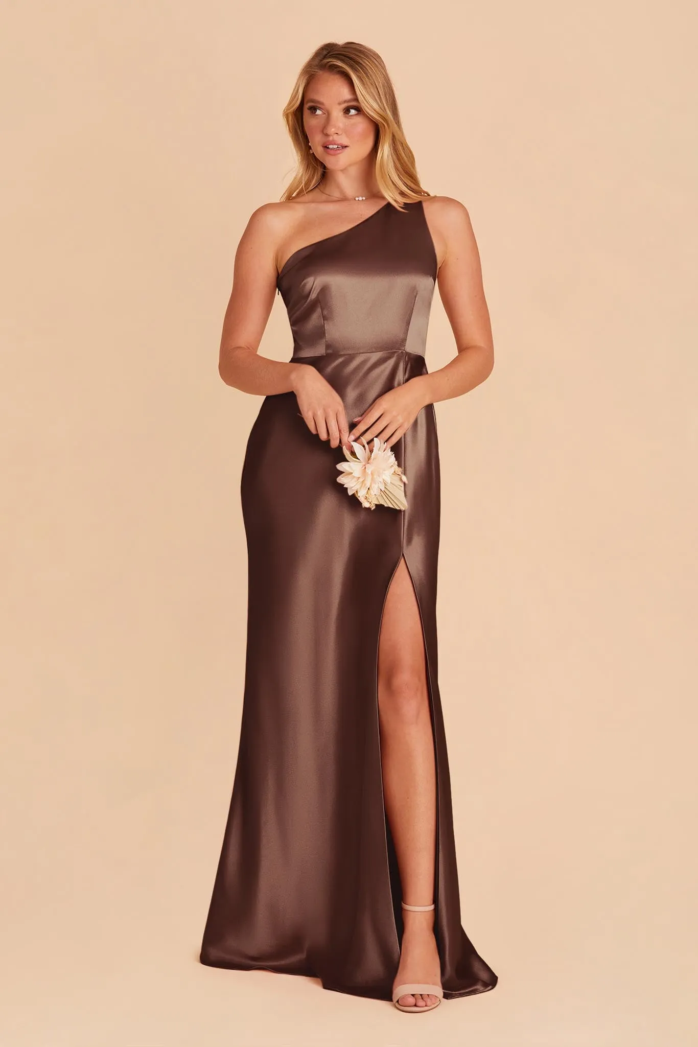 Kira Shiny Satin Dress - Chocolate Brown sold by Birdy Grey product image thumbnail 3