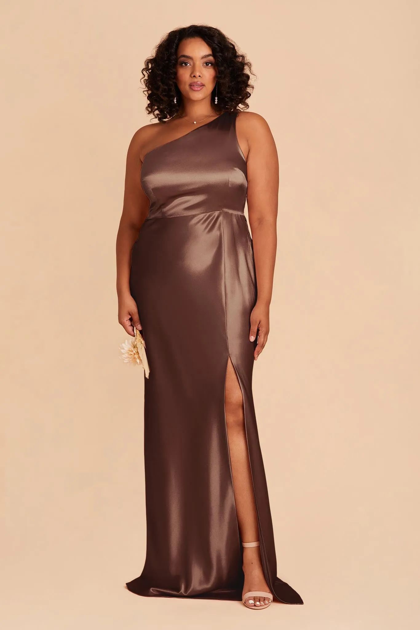 Kira Shiny Satin Dress - Chocolate Brown sold by Birdy Grey product image thumbnail 5