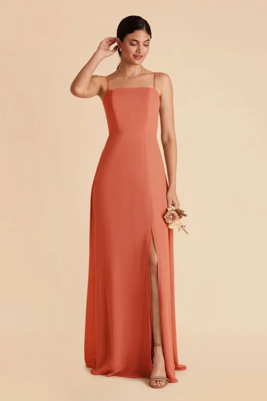 Chris Convertible Chiffon Dress - Terracotta sold by Birdy Grey