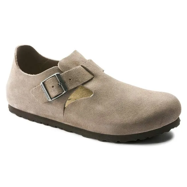 London Suede Leather Taupe Loafer / Slip On sold by Birkenstock