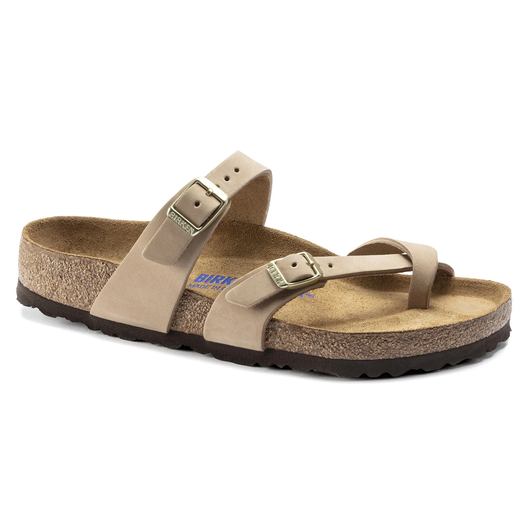 Mayari Soft Footbed Nubuck Leather Sandcastle sold by Birkenstock