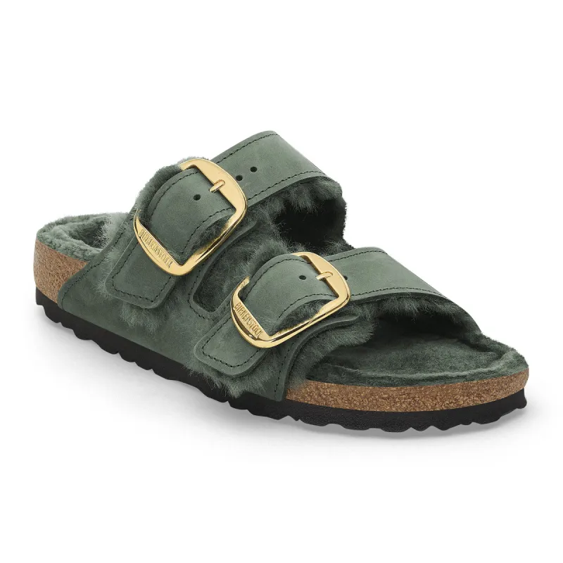 Arizona Big Buckle Shearling Natural Leather Oiled sold by Birkenstock