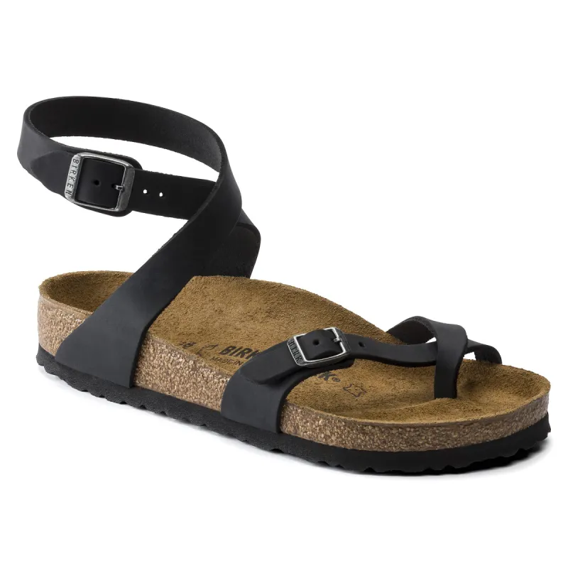 Yara Oiled Leather Black made by Birkenstock