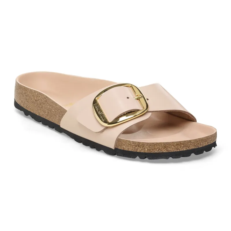 Madrid Big Buckle Natural Leather Patent sold by Birkenstock