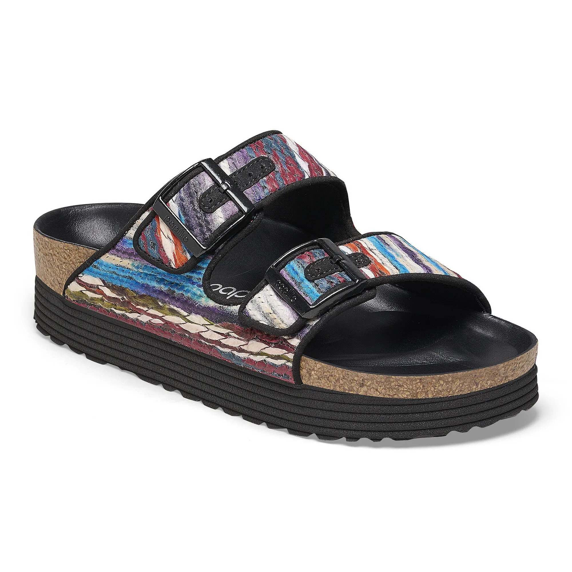 Arizona Platform Textile Multi Turquoise sold by Birkenstock