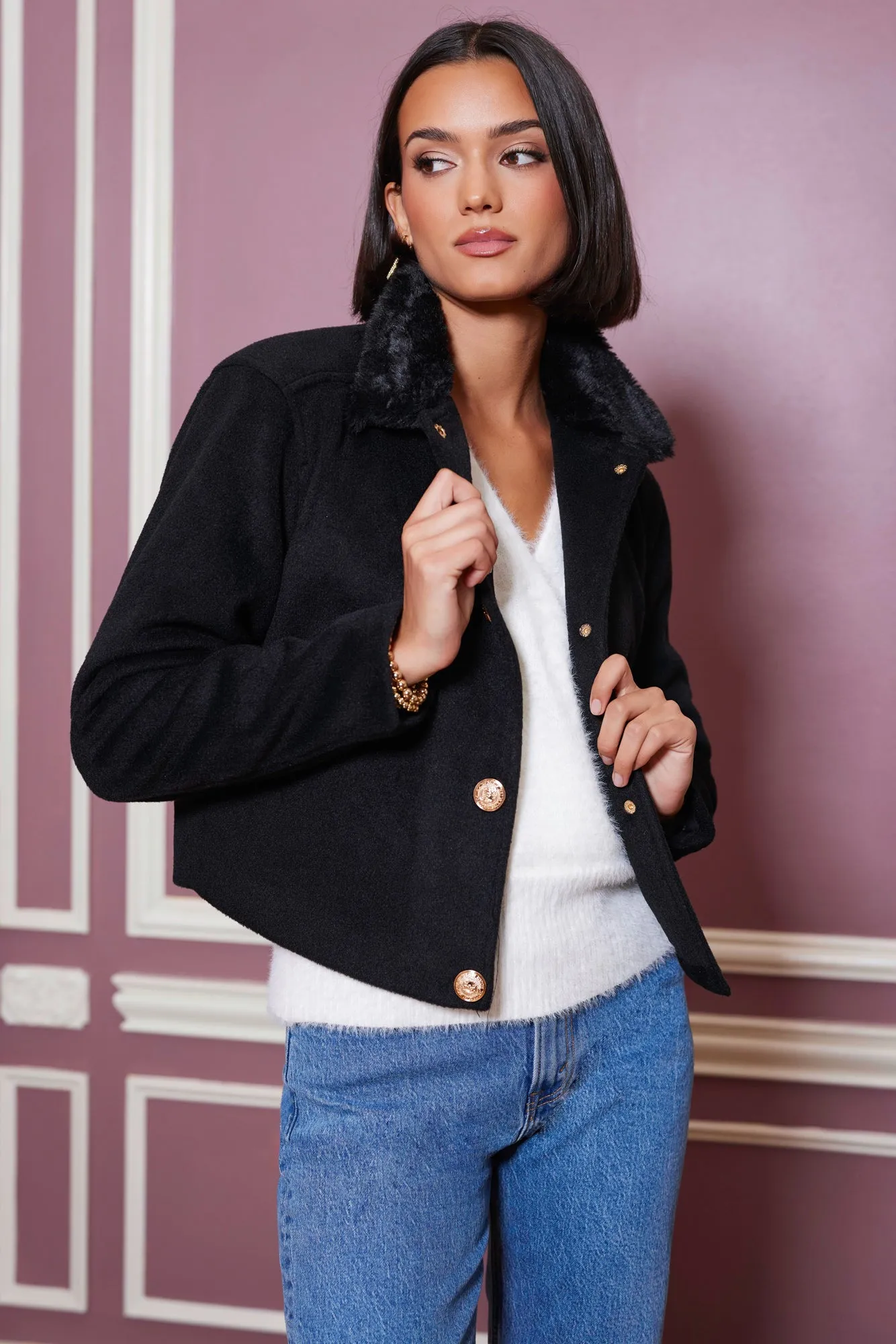 Lily Fur Collar Jacket sold by bishop + young