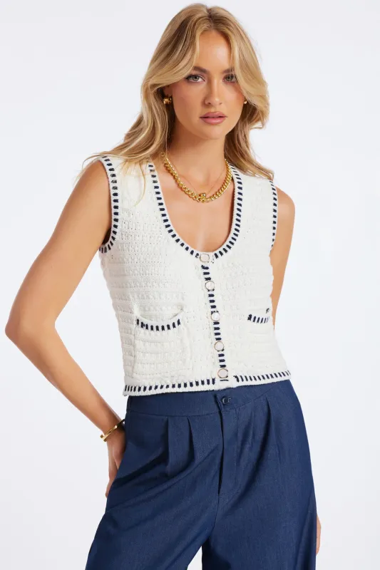 Luxe Crochet Sweater Vest made by bishop + young