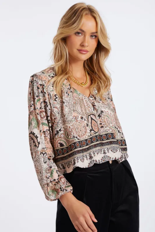 Maude Bubble Sleeve Top sold by bishop + young