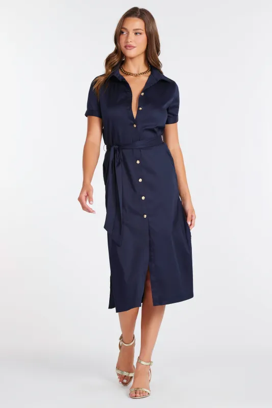 Lauren Button Front Shirt Dress made by bishop + young