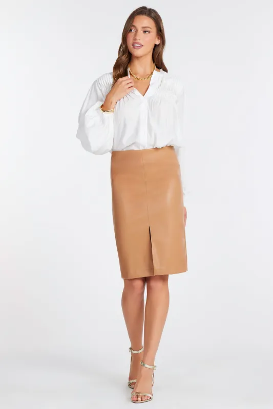 Briana Faux Leather Skirt made by bishop + young