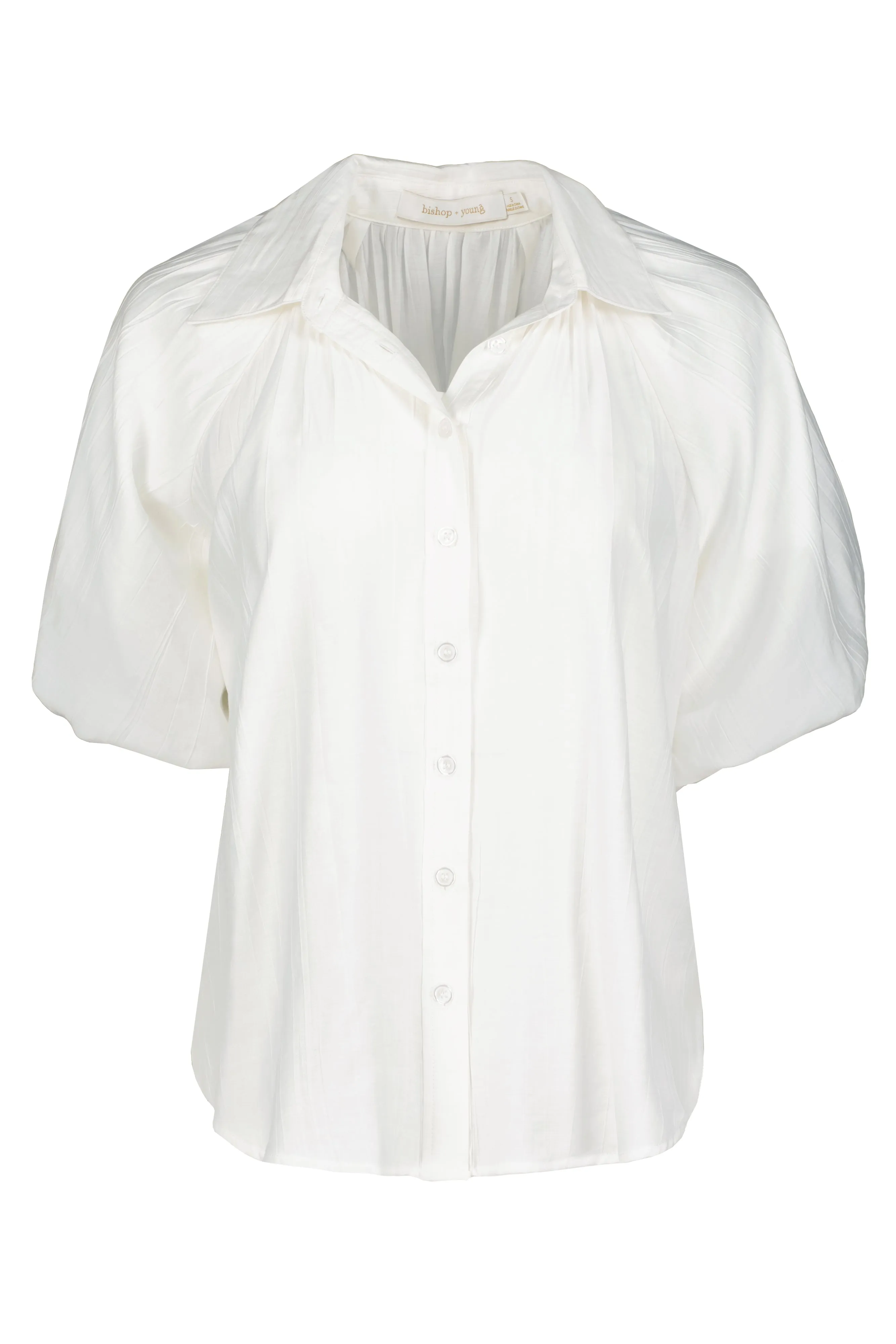 Anise Bubble Sleeve Top sold by bishop + young
