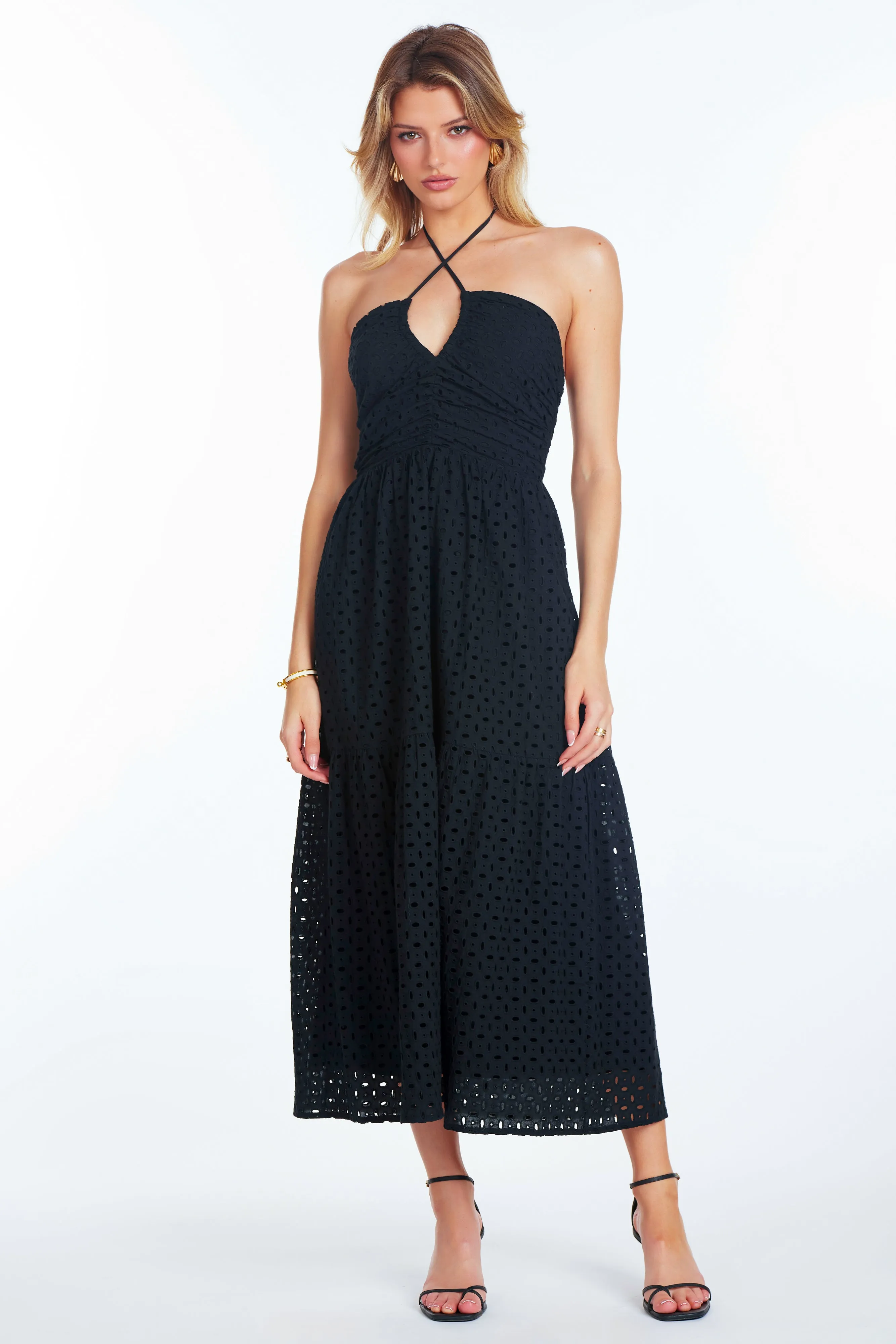 Aeries Halter dress sold by bishop + young
