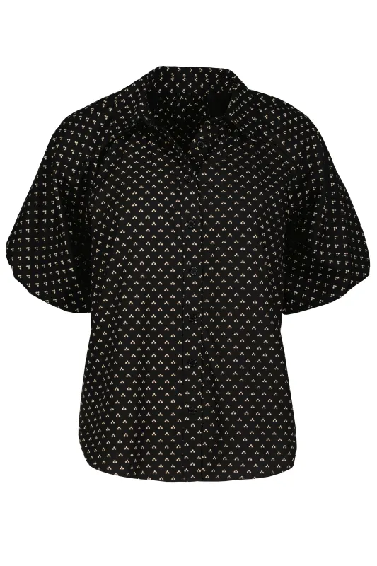 Anise Printed Bubble Sleeve Top made by bishop + young