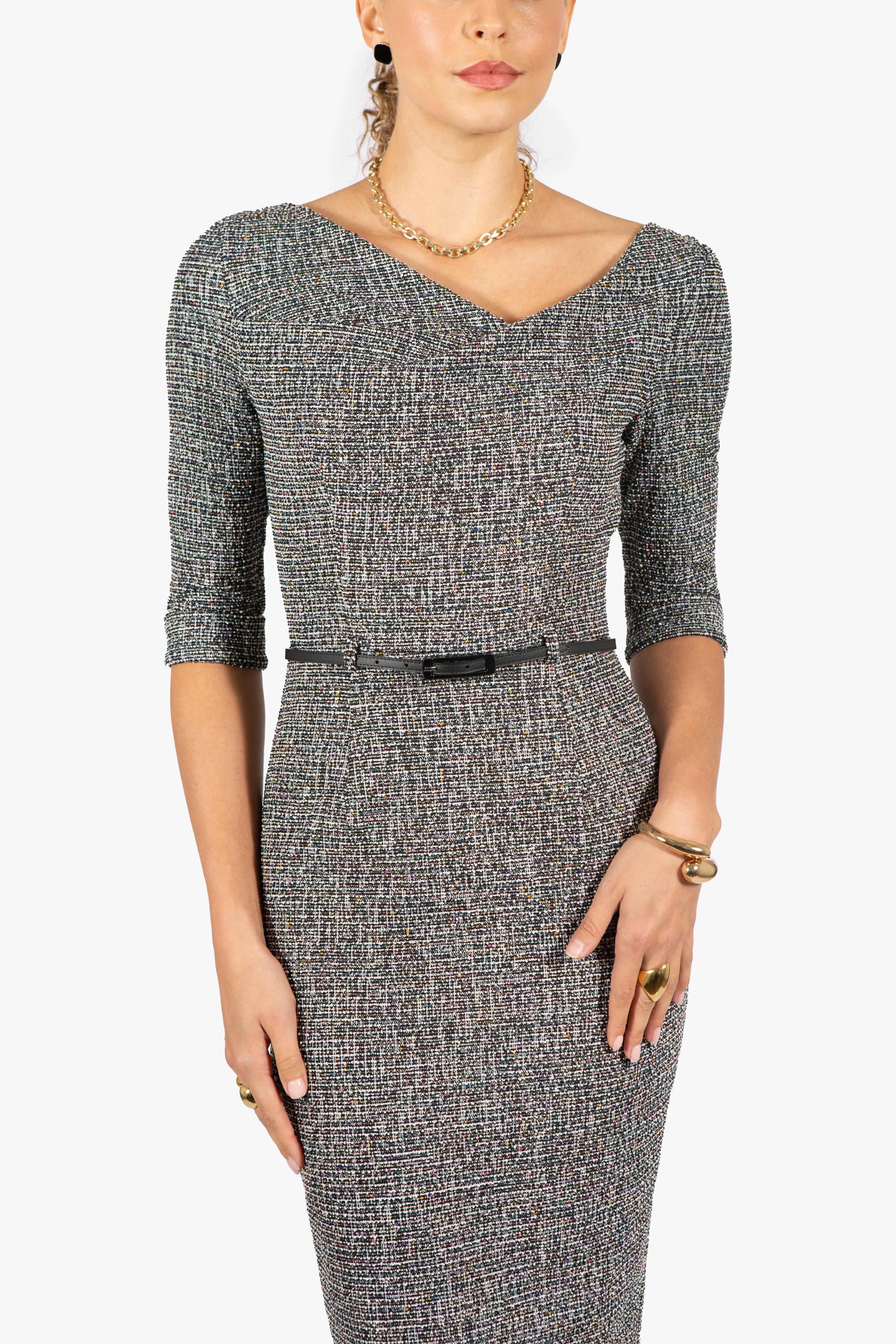 3/4 Sleeve Jackie O Dress sold by Black Halo product image thumbnail 4