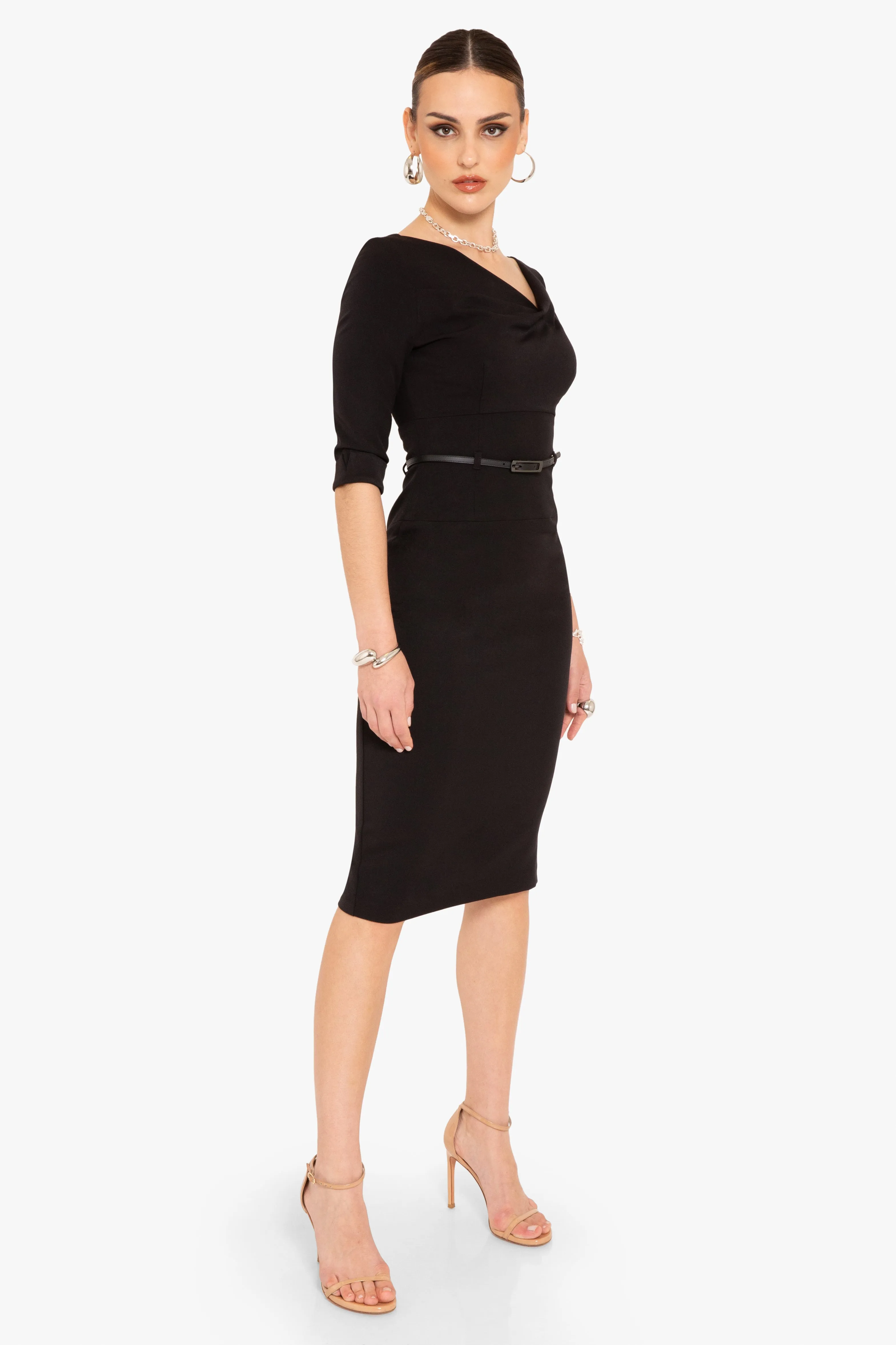 Classic 3/4 Sleeve Jackie O Sheath Dress sold by Black Halo product image thumbnail 2