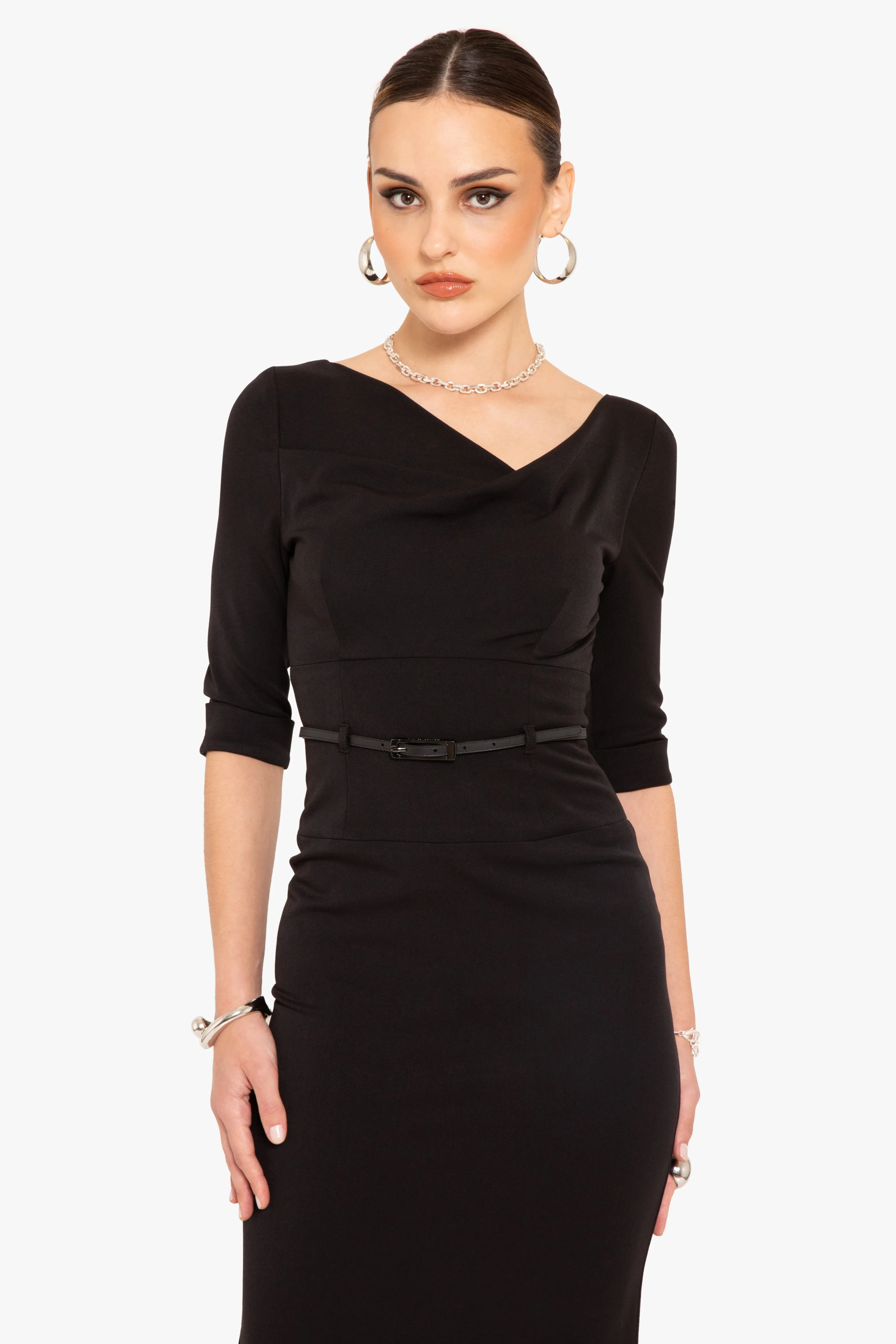 Classic 3/4 Sleeve Jackie O Sheath Dress sold by Black Halo product image thumbnail 3