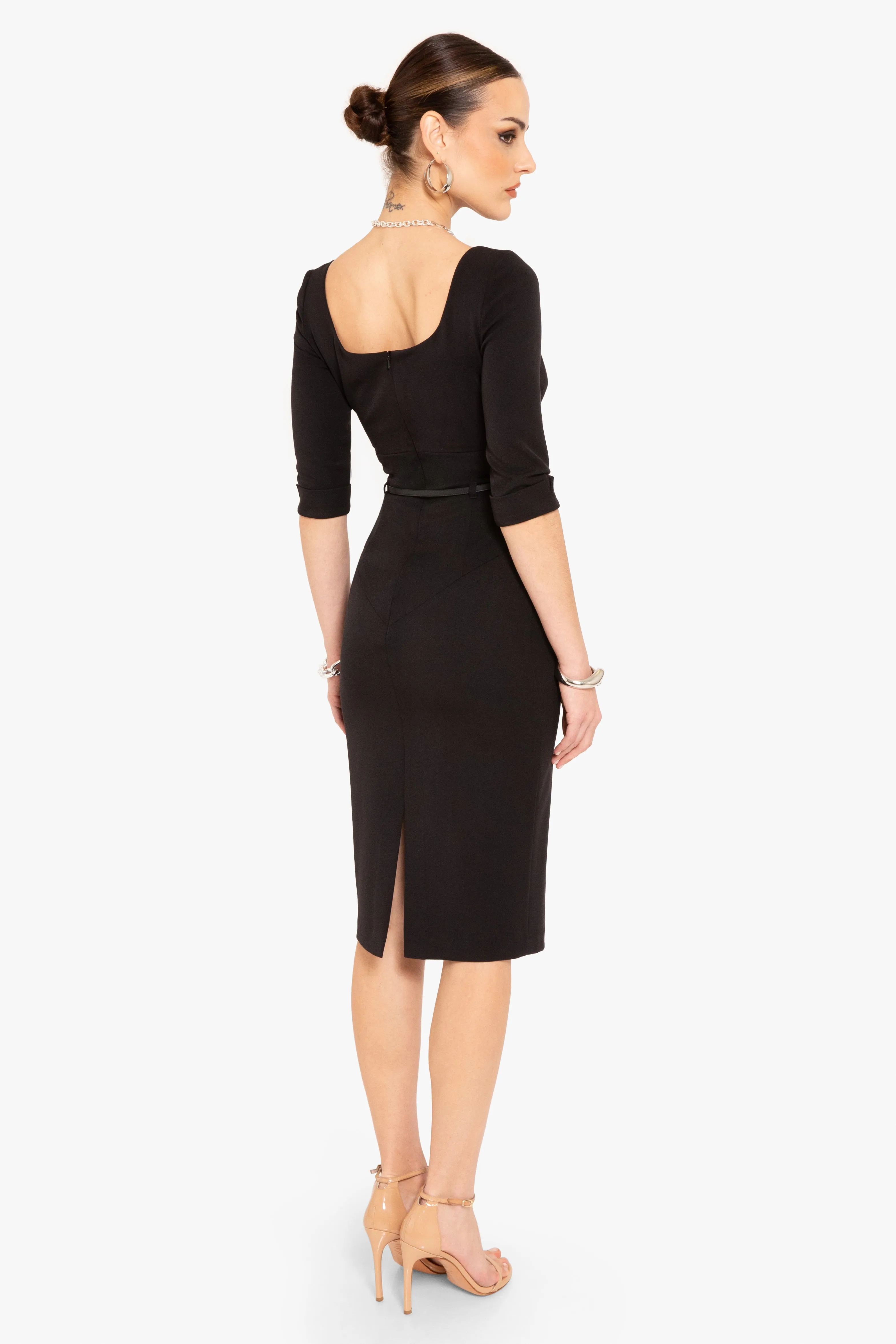 Classic 3/4 Sleeve Jackie O Sheath Dress sold by Black Halo product image thumbnail 4