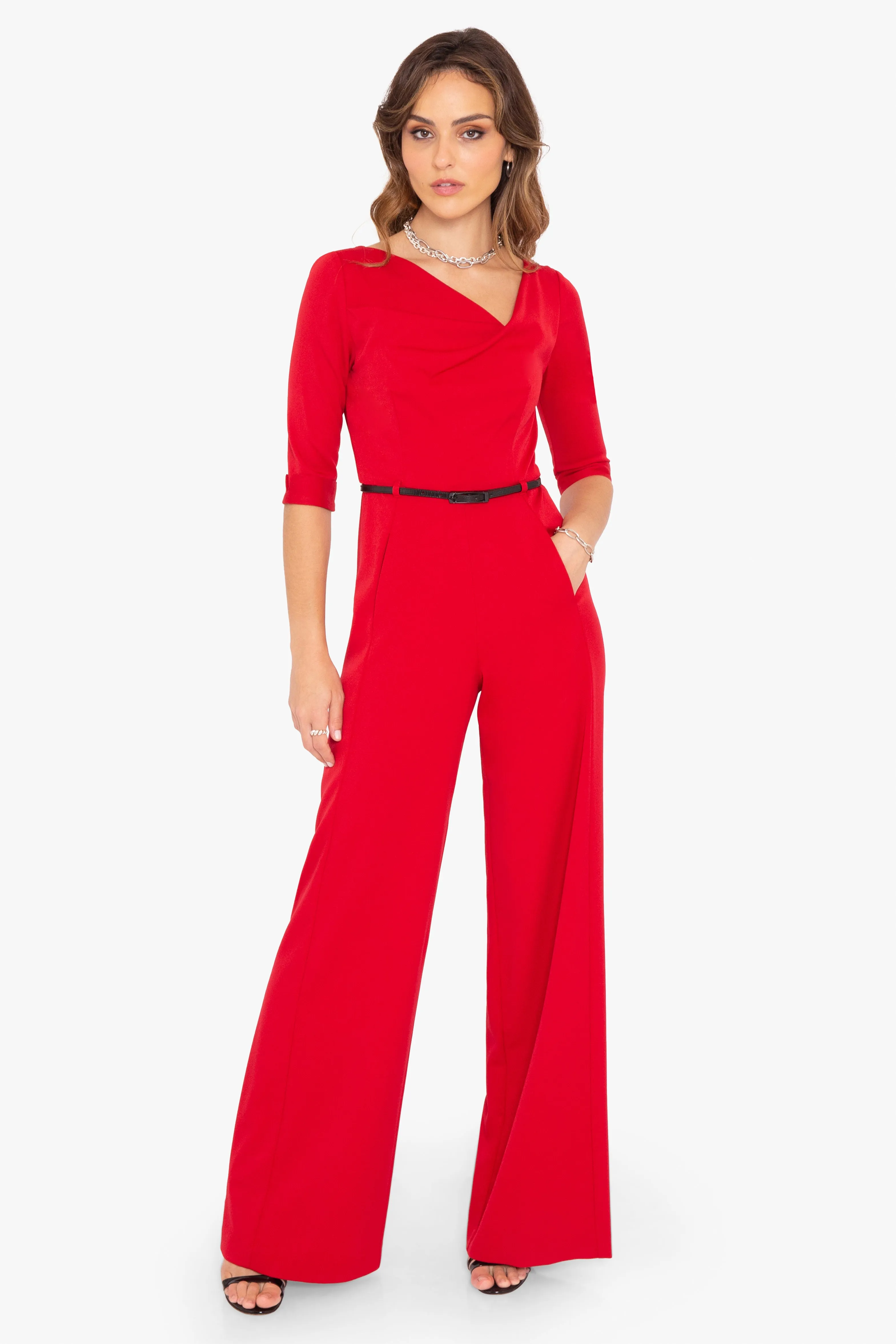 Classic 3/4 Sleeve Jackie O Jumpsuit sold by Black Halo product image thumbnail 5