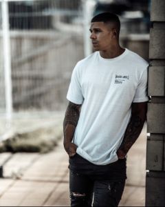 White Barcode Oversized T-Shirt sold by Black Label