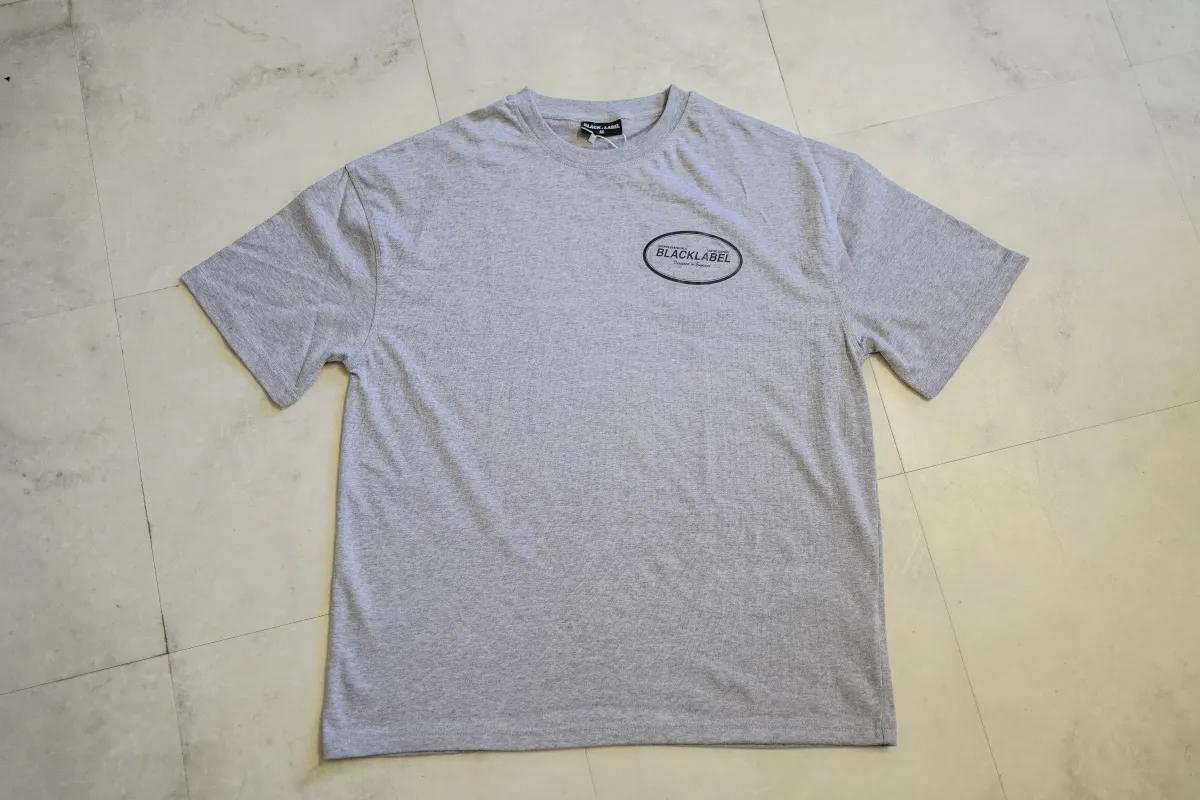 Limited Oval Logo Tee- Grey sold by Black Label