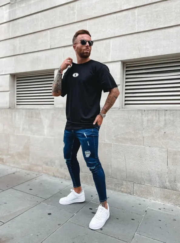 Black Rubber Logo Oversized T-Shirt sold by Black Label