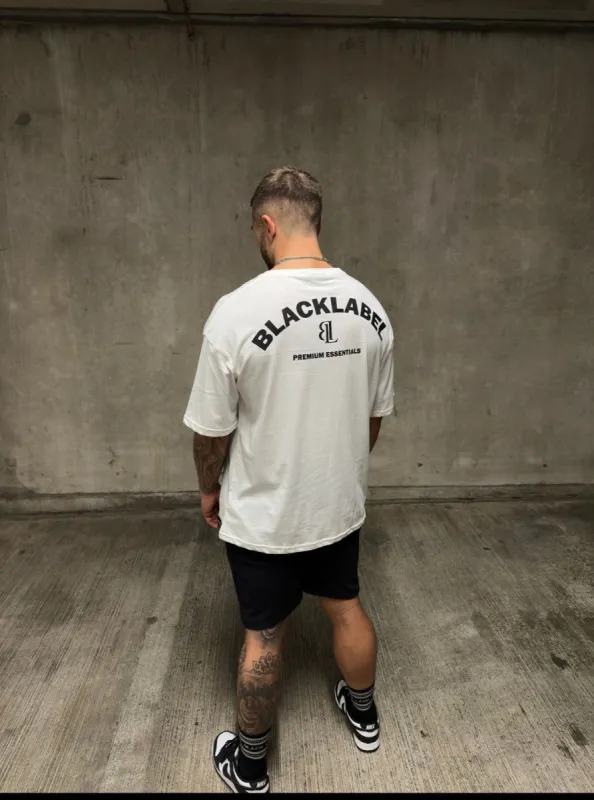White Premium Essential Oversized Tee sold by Black Label