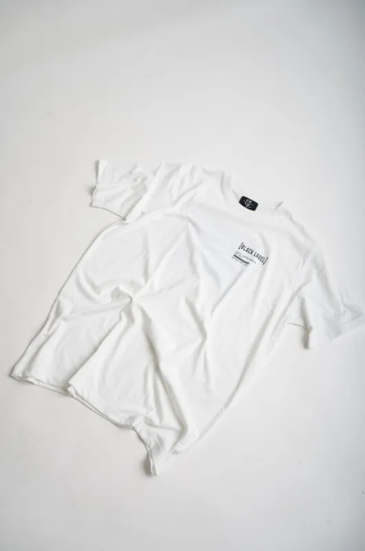 White Barcode Oversized T-Shirt sold by Black Label