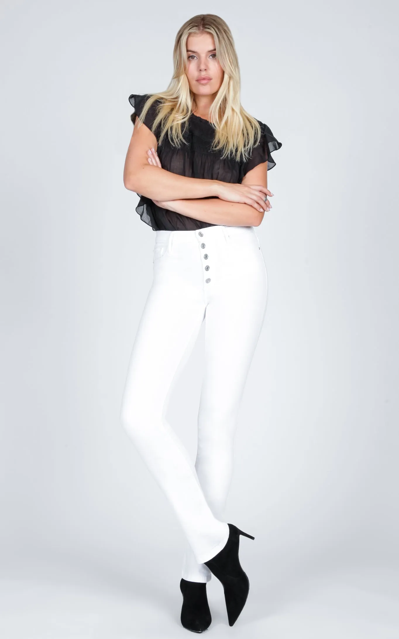 Gigi High Rise Straight Leg - Snow White sold by Black Orchid